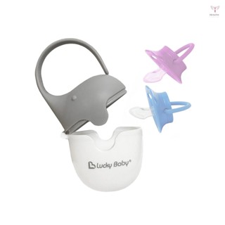 Toyutw)嬰兒奶嘴盒嬰兒安撫奶嘴盒奶嘴容器嬰兒奶嘴架盒適用於旅行 BPA 免費攜帶 2 件奶嘴