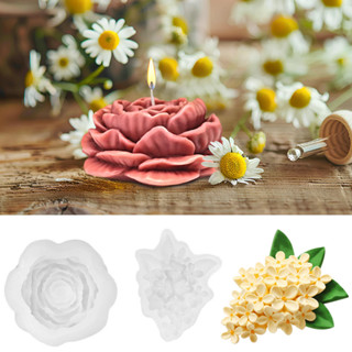 3d花卉矽膠肥皂模具 DIY玫瑰蠟燭矽膠模具蓮花樹脂矽膠模具芙蓉花蠟燭模具牡丹蠟燭模具花蛋糕模具