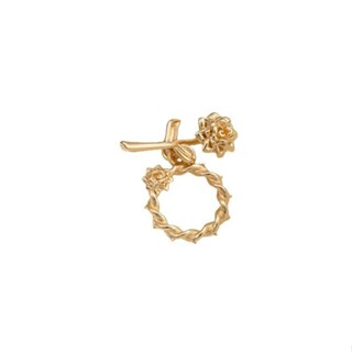 宏雲Hongyun-Ala新品-14k包金保色立體玫瑰花ot扣手工diy串珍珠項鍊飾品連接收尾扣配件