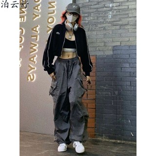 blokette穿搭💜新款秋季美式正肩短款上衣女薄款ins開衫百搭拉鍊國潮牌外套 復古學院風長袖 女上衣 寬鬆上衣