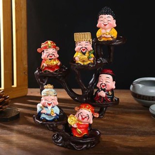 【臺灣有貨】 6方神仙財神爺擺件創意裝飾品玄關電視櫃店鋪開業喬遷招財禮品