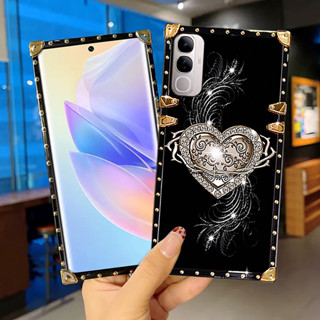 Yyn Vivo V40 Lite Y19s Y200 外殼皇冠圖案防震方形手機殼硬殼
