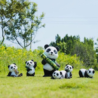 限時特賣⚡戶外創意可愛熊貓雕塑 模擬樹脂動物 花園庭院佈置 公園草坪別墅裝飾擺件 園藝裝飾擺 露臺佈置造景 園藝盆栽擺設