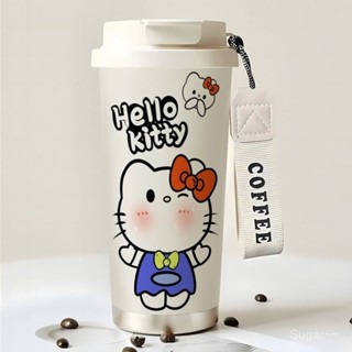 害羞凱蒂貓水杯保溫杯學生水杯保冷杯雙飲杯兒童水杯可愛 316 高檔防燙吸管杯車載水杯便攜不銹鋼大容量運動水杯高顔值咖啡杯