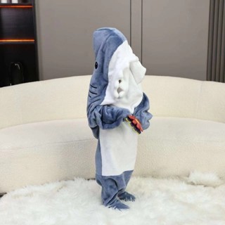 鯊魚睡袋 鯊魚睡衣 連身睡衣 鯊魚裝 卡通睡衣 珊瑚絨睡衣 法蘭絨睡衣 法蘭絨睡袍 連體睡衣 懶人睡衣 毛絨睡袋