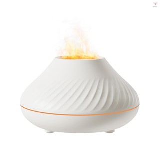 火焰霧加濕器香薰精油擴散器帶 7 色夜燈靜音自動關閉 USB 加濕器適用於家庭辦公室臥室房間