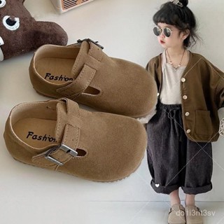 新店特價🉐真皮韓版森係兒童勃肯鞋女童單鞋男童皮鞋2024新款春秋軟底豆豆鞋 Z1ZG