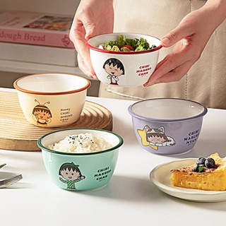 【摩登主婦&櫻桃小丸子】兒童碗飯碗家用陶瓷餐具禮盒可愛酸奶碗飯碗禮盒 碗 陶瓷飯碗 飯碗 彩盒 可微波可洗碗機 碗盤