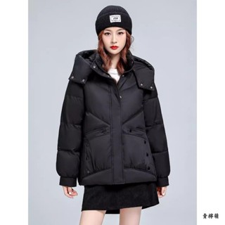 臺灣出貨免運💥韓國零下-10度保暖加厚羽絨棉外套 冬天短版棉服外套冬季新款韓版加厚保暖氣質百搭連帽棉襖大碼純色防寒服