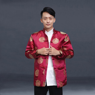 中國風男士民族服裝中式唐裝長袖中山裝上衣