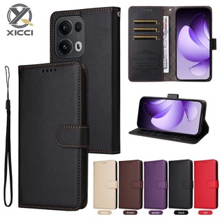 XICCI 適用於 OPPO Reno 14 5G/Reno 14F 5G/Reno 14Pro 5G 荔枝紋皮革商務錢