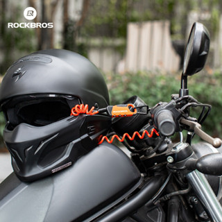 Rockbros 摩托車便攜式頭盔密碼鎖 120CM 合金耐用公路自行車山地車迷你鎖行李密碼鎖防盜配件
