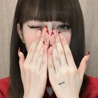 𝕌ℕ𝕀𝕂𝕆𝕆 新年紅色法式美甲純手工穿戴甲 精品長款顯白成品 指甲貼片 美甲 手工指甲 假指甲