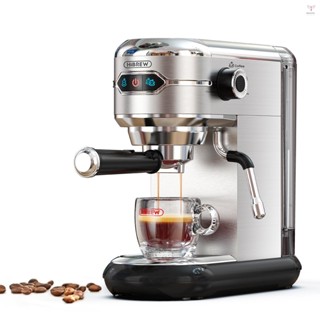 Toyutw)hibrew 緊湊型咖啡機帶奶泡系統觸摸控制 19Bar 單雙份自動關閉電動咖啡機帶 3 孔蒸汽棒可拆卸