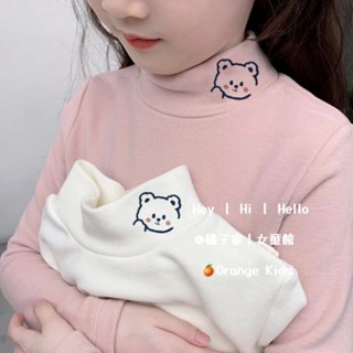 Orange Kids🍊女童徳絨打底衫 臺灣出貨 兒童長袖T恤 洋氣寶寶內搭衣 兒童半高領保暖上衣 小孩衣服 大童童裝