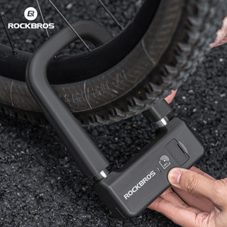 Rockbros智慧u型鎖nfc解鎖矽膠鋁合金山地車鎖摩托車防盜鎖防水充電安全鎖自行車配件