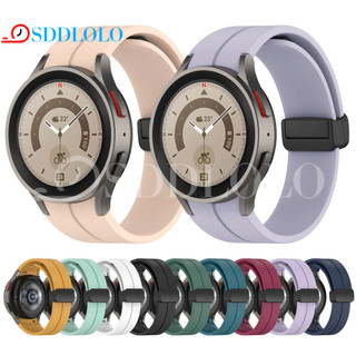 Galaxy Watch 7 6 5 Pro 摺疊扣矽膠錶帶 4 Classic 3 41mm D型扣 運動錶帶 磁吸扣