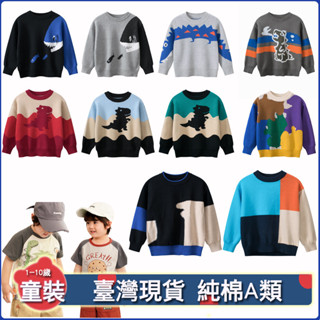90-140cm男童長袖上衣童裝 2025年新款韓版純棉兒童長袖毛衣針織衫 高品質卡通小男孩長袖上衣 過年服 小孩童裝