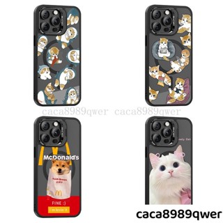 貓咪狗狗浮鵰支架殼iPhone 15 Pro Max手機殼 蘋果11 12 13 14pro Max無線充plus保護殼