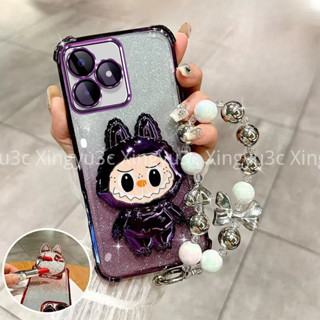 Realme C53 C51 C63 C61 外殼,NOTE 50 手機殼新款 3D LaBu 支架軟殼帶手鍊掛繩