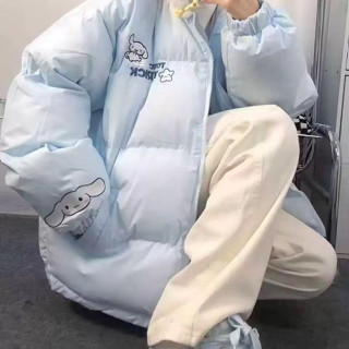 🔥外套，上衣🔥日係甜美風玉桂狗棉衣連帽外套女鞦鼕新款寬鬆學院風休閒麵包服潮