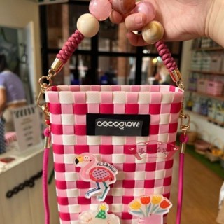 小資氣質🎀🎀cocoglow泰國網紅編織菜籃子大容量手提沙灘度假手提包斜挎女包 稀奇古怪包包 女包 包包