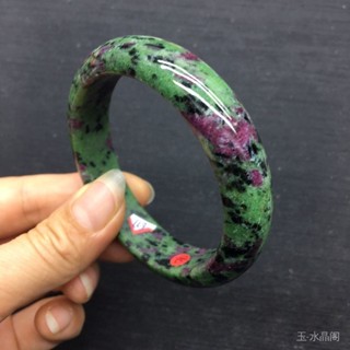 [現貨]天然紅綠寶手鐲 女款 扁條 原礦時尚百搭模擬玉送禮佳品