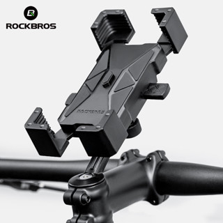 Rockbros 手機支架防抖穩定 360° 可旋轉橫豎屏開關4.5-7.2寸手機自行車摩托車電動滑板車配件