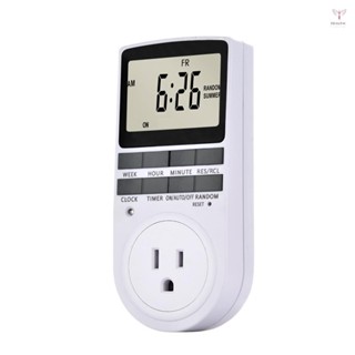 Toyutw)1 件裝數字插入式定時器插座 LCD 顯示屏 10 個可程式設計開關程式 24 小時和 7 天節能定時器插座,