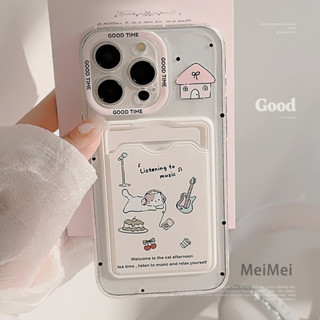 ins卡通小動物 粉色卡包 蘋果插卡手機殼 iPhone 16 15 14 13 12 11 Pro Max 全包邊防摔