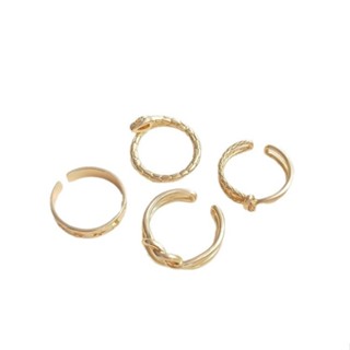 宏雲Hongyun-Ala新品-保色時尚14K包金打結戒指蛇形指環五角星戒圈冷淡輕奢網紅食指戒