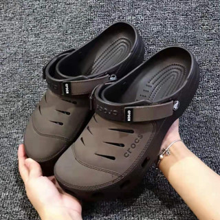 男士 Crocs 皮革涼鞋男士青蛙涼鞋 asili Yukon Crocs 男士一腳蹬涼鞋
