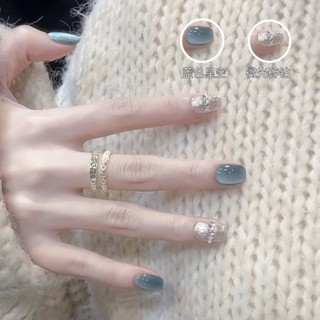 穿戴甲Patch armor貼片美甲 Nail Patch【冰雪奇緣】純手工貓眼穿戴甲顯白高級純欲風美甲貼片短版