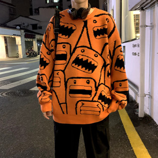 【HOT 本舖】男裝 慵懶風毛衣男 秋冬寬鬆加厚百搭韓版潮流外套港風ins痞帥休閒線衣 寬鬆毛衣