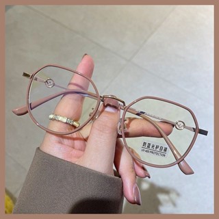 防藍光眼鏡圓形防輻射眼鏡金屬框架眼鏡女/男