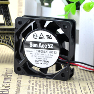 原裝日本三洋5cm5015 12v0.13A雙滾珠軸承散熱風扇109P0512T7H122
