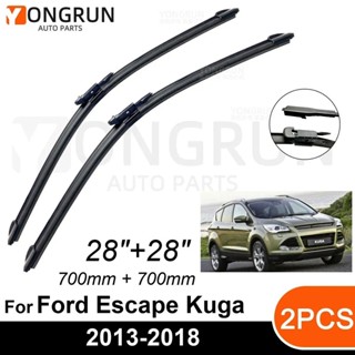 汽車前擋風玻璃雨刷器適用於福特 Escape Kuga 2013-2018 雨刷片橡膠 28"+28" 汽車擋風玻璃擋風