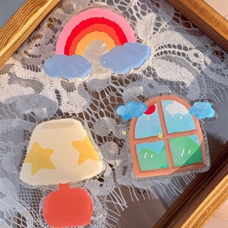 ✨臺灣發貨✨韓國ins風可愛星星檯燈氣囊支架彩虹創意姐閨蜜款伸縮懶人手持3M