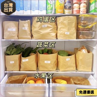 桃園出貨✨ins風多功能牛皮紙袋子小紅書同款學生桌面雜物收納袋 化妝品收納盒 家庭廚房冰箱收納推薦