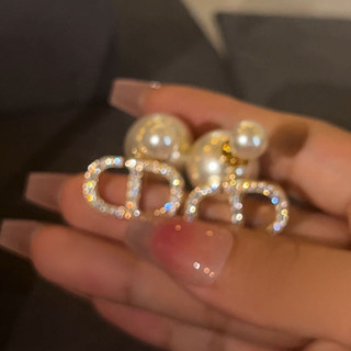 《現貨下單》頂樓千金法式氣質雙面珍珠耳環精緻復古尚輕奢高級感耳環鑲鑽耳環耳飾個性耳環時尚高級感輕奢潮牌耳環氣質耳環小眾獨