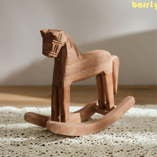 BARR1Y搖馬工藝品,絞刑DIY工藝品迷你木馬雕像,手工製作的手工雕刻地中海馬桌面擺飾客廳