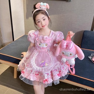 女童公主裙夏季寶寶甜美風洛麗塔連衣裙兒童美樂蒂卡通錶演服裙子