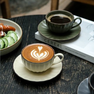 D0530-法式咖啡杯 歐式複古咖啡杯 240ml 下午茶餐具 夏日新款 高顔值精緻陶瓷杯子 家用儀式感 情侶杯