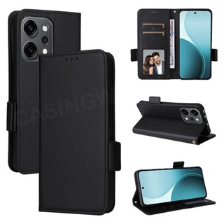 Oppo Reno14 Reno 14 Pro 14Pro 4G 5G 2025 豪華翻蓋皮革側扣荔枝紋手機殼卡槽錢包支