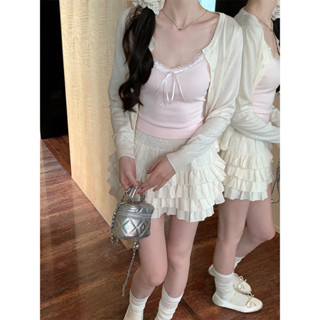 verna16 精品▼芭比粉色蕾絲v領吊帶背心女夏季修身純欲美背內搭短款無袖上衣潮👗