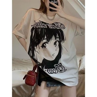 【砂糖夢境】美式日系漫畫少女印花短袖T恤女2025夏季新款百搭寬鬆小眾上衣Ins