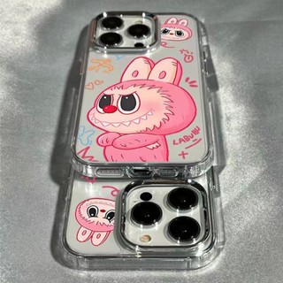 爆款卡通粉色小兔手機殼透明防震13 16 11 15 Pro電鍍鏡頭框相容iPhone 16 15 14 13 12 1