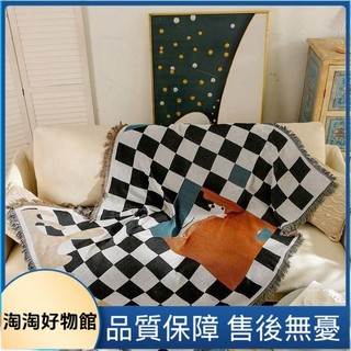 棋盤格沙發墊ins風座墊北歐簡約現代沙發套罩沙發蓋巾
