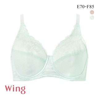 華歌爾Wing內衣女夏季薄款吸汗速乾透氣涼感無痕全罩杯大碼文胸罩(40KB2173EF)(日本直郵)1