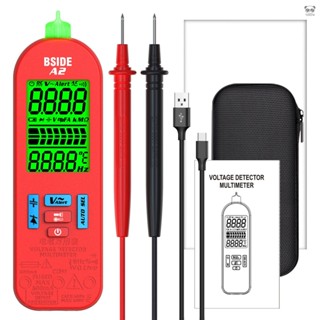 BSIDE 迷你數字電筆萬用表自動量程A2充電款萬能表 紅色 【高配：主機+中英雙文說明書+表筆+工具包+充電線+內建3